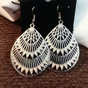 Silver Egg Shaped Earrings